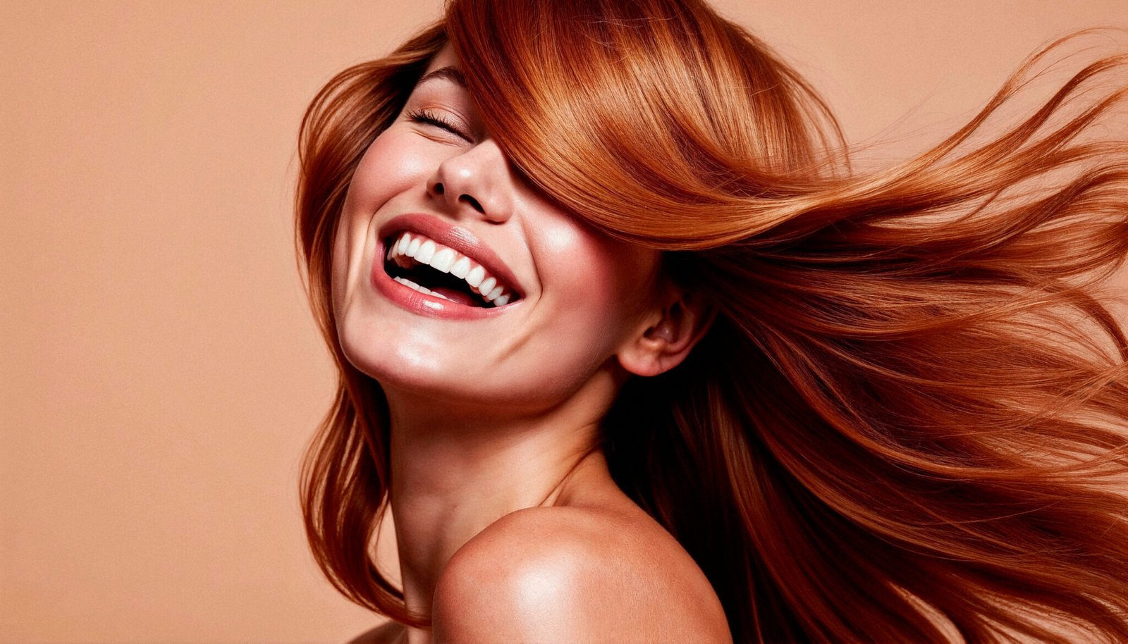 une femme joyeuse aux cheveux roux